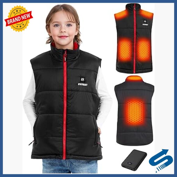 Kids Heated Vest with Battery Pack for Skiing Winter Jacket Lightweight